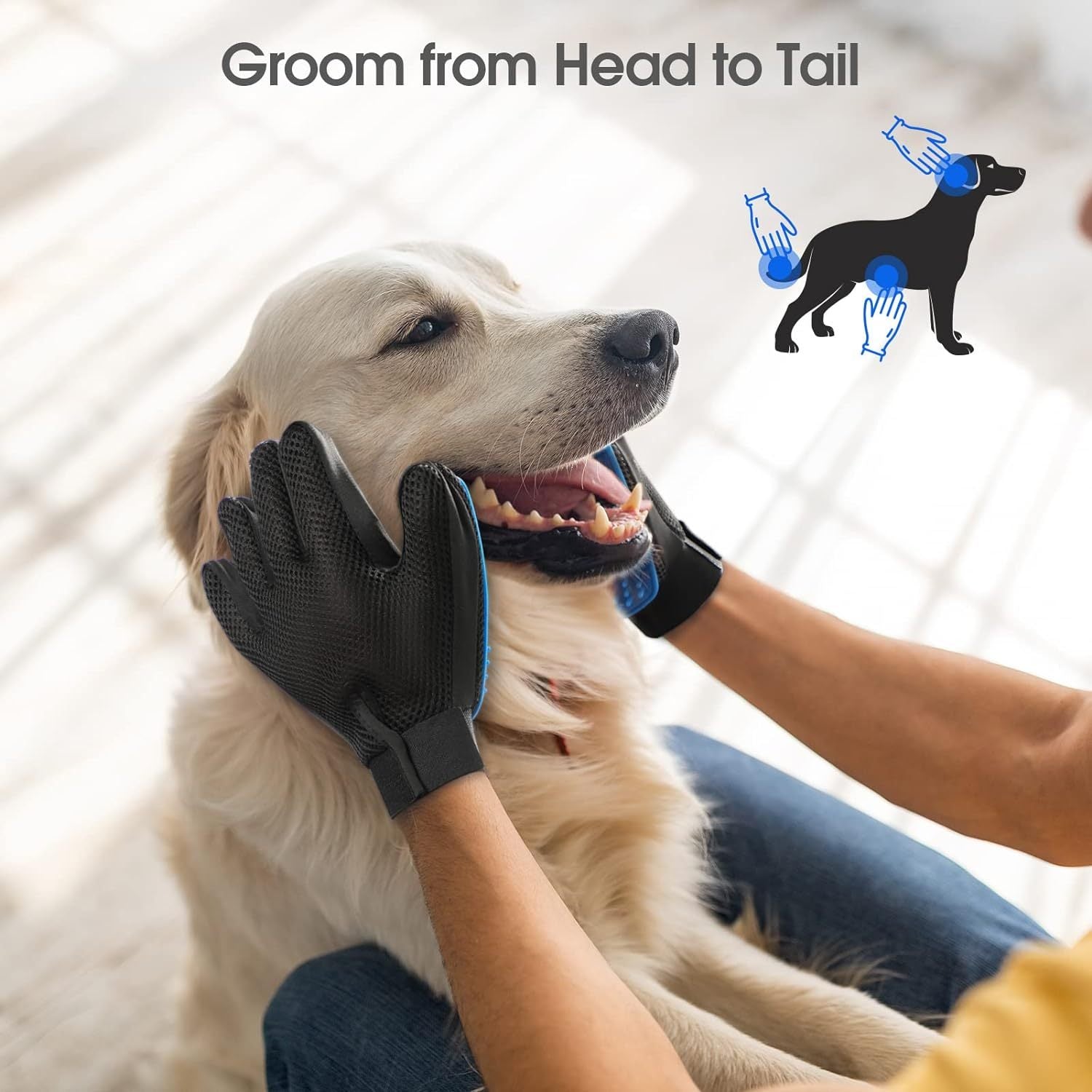 Upgrade Pet Grooming Gloves Dog Brushes